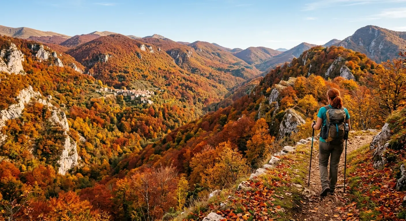 Autumn’s Fiery Trails - Leaf-Peeping in the Heart of the Southern Apennines - Gemini_Generated_Image